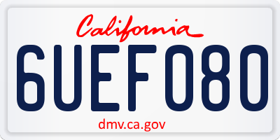 CA license plate 6UEF080