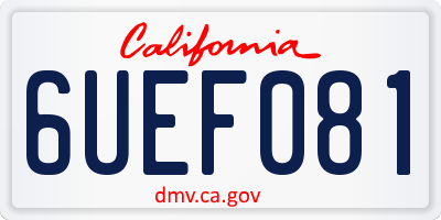CA license plate 6UEF081