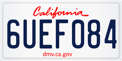 CA license plate 6UEF084