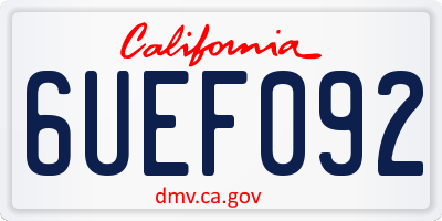 CA license plate 6UEF092