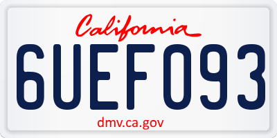 CA license plate 6UEF093
