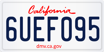 CA license plate 6UEF095