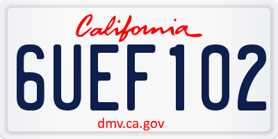 CA license plate 6UEF102