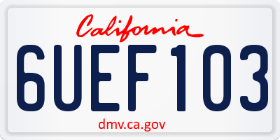 CA license plate 6UEF103