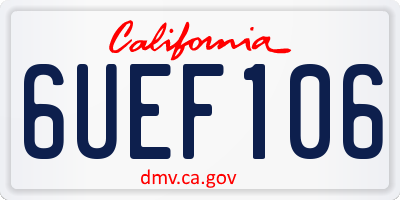 CA license plate 6UEF106