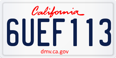 CA license plate 6UEF113