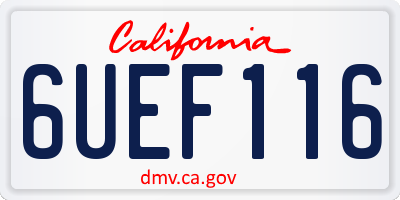 CA license plate 6UEF116