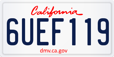 CA license plate 6UEF119
