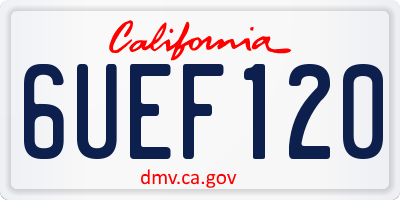 CA license plate 6UEF120