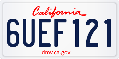 CA license plate 6UEF121