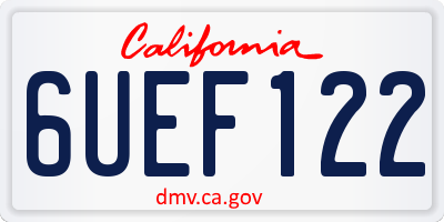 CA license plate 6UEF122