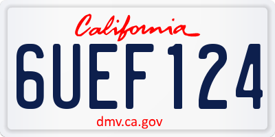 CA license plate 6UEF124