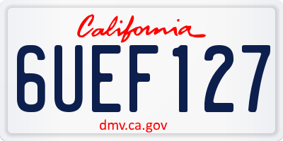 CA license plate 6UEF127