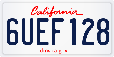 CA license plate 6UEF128