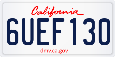 CA license plate 6UEF130