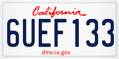 CA license plate 6UEF133
