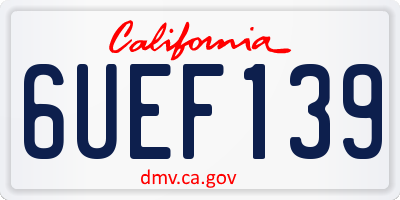 CA license plate 6UEF139