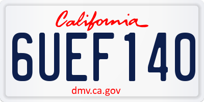 CA license plate 6UEF140