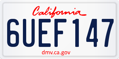CA license plate 6UEF147