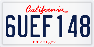 CA license plate 6UEF148
