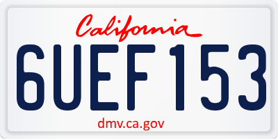 CA license plate 6UEF153