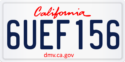 CA license plate 6UEF156