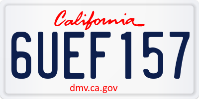 CA license plate 6UEF157