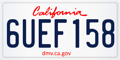 CA license plate 6UEF158