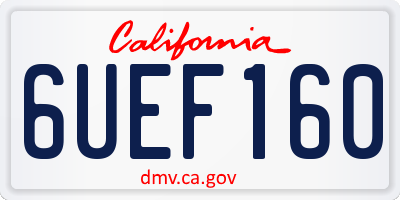 CA license plate 6UEF160