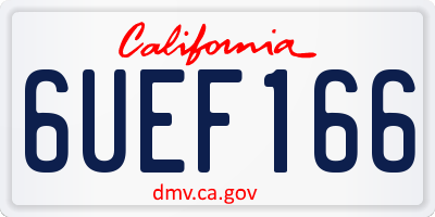 CA license plate 6UEF166