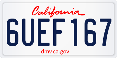 CA license plate 6UEF167