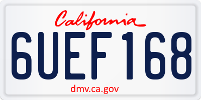 CA license plate 6UEF168
