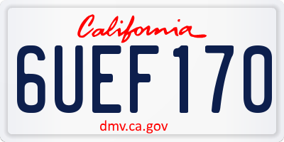 CA license plate 6UEF170