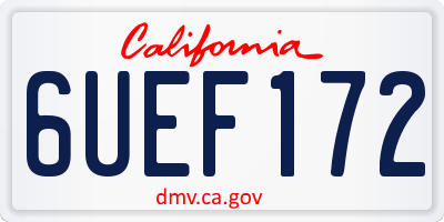 CA license plate 6UEF172