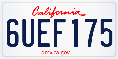 CA license plate 6UEF175