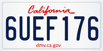 CA license plate 6UEF176