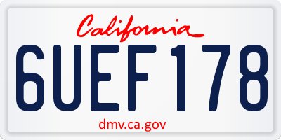 CA license plate 6UEF178