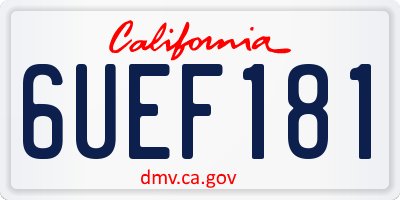 CA license plate 6UEF181