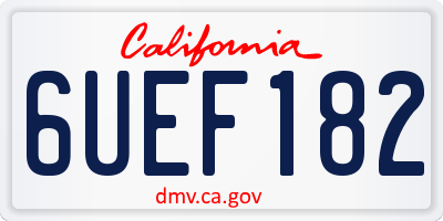 CA license plate 6UEF182