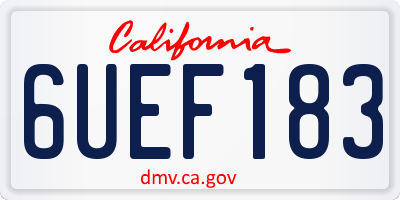 CA license plate 6UEF183