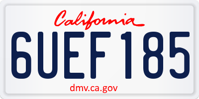 CA license plate 6UEF185