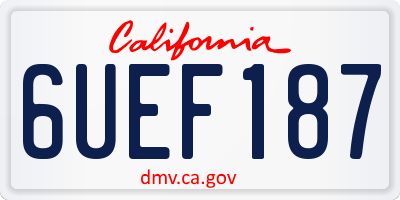 CA license plate 6UEF187