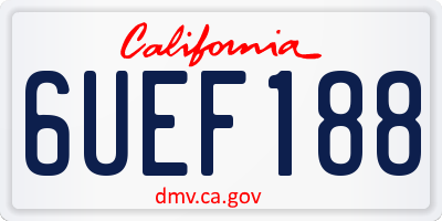 CA license plate 6UEF188