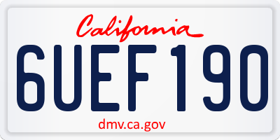 CA license plate 6UEF190