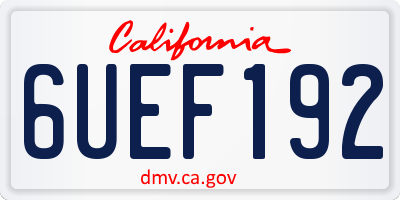 CA license plate 6UEF192