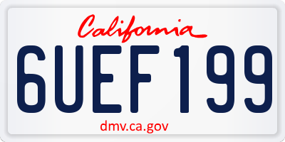 CA license plate 6UEF199