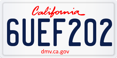 CA license plate 6UEF202