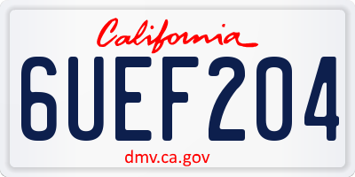 CA license plate 6UEF204