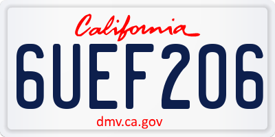 CA license plate 6UEF206