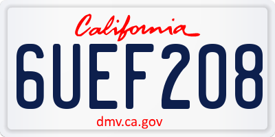 CA license plate 6UEF208